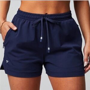 Fabletics Navy Blue Athletic Shorts with Elastic Waistband and Pockets Size XS